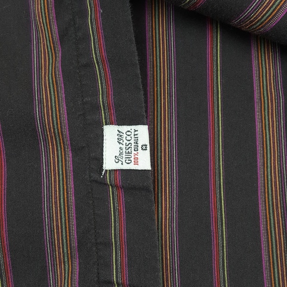 Guess Quality Striped Button Shirt French Cuff - Picture 8 of 8